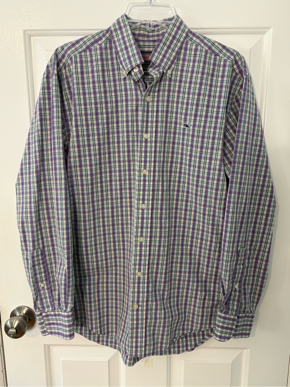 Vineyard Vines Whale Shirt Plaid Button Down Men’s Small Preppy Coastal Casual